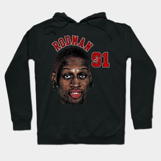 Dennis Rodman Bulls 91 Hoodie